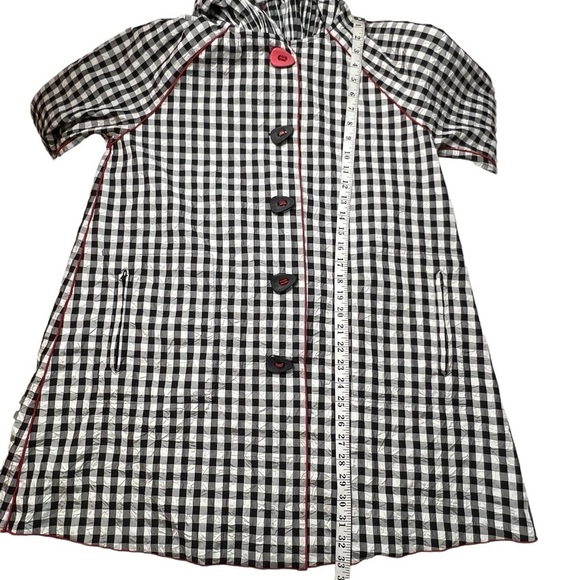 UBU "Pack Your Personality" Reversible Jacket Trench Black White Check Sz S Pack - Picture 8 of 9